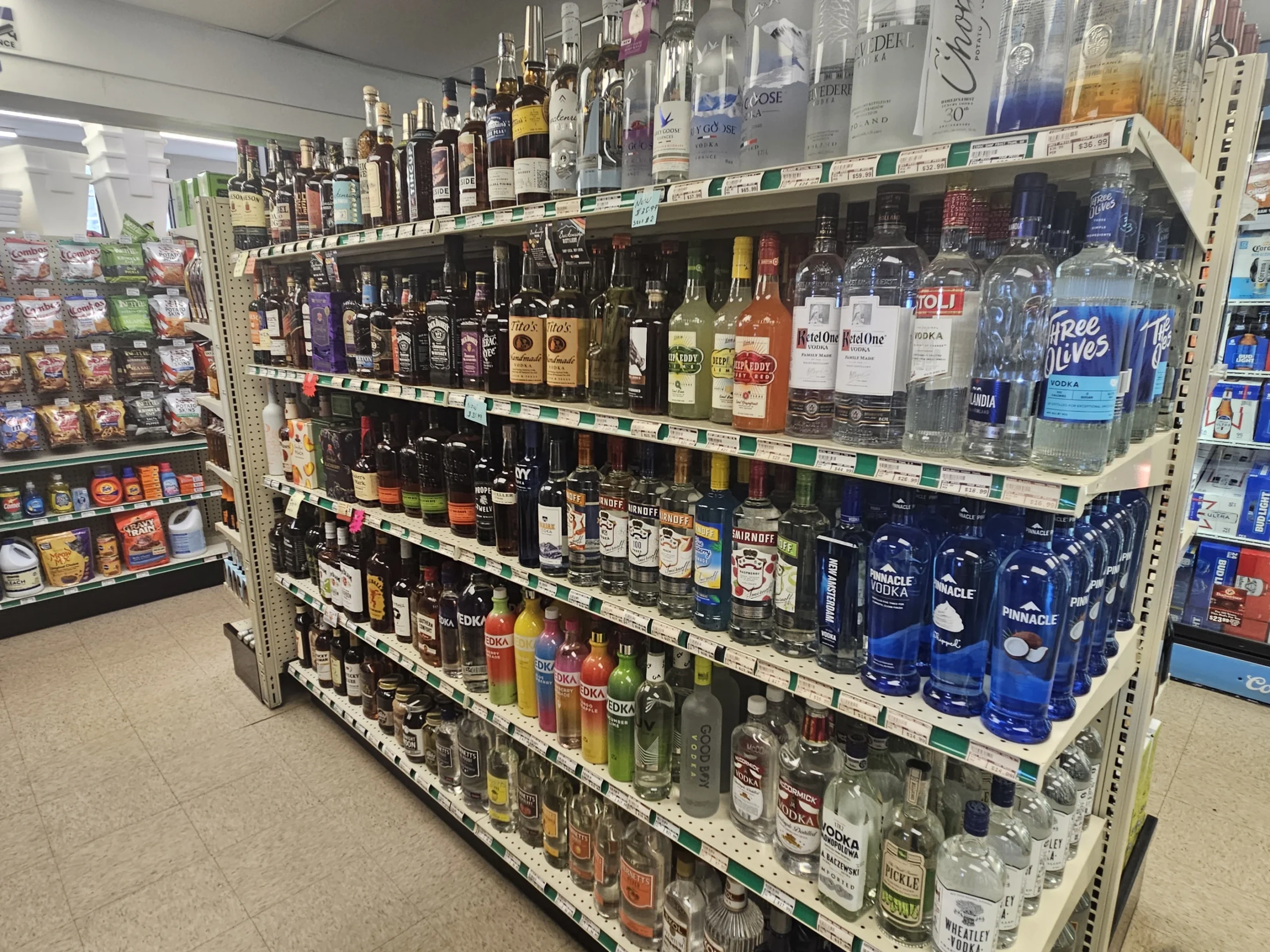 Premium liquor aisle