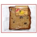 Cloverhill Banana Cake slice in clear packaging with yellow label
