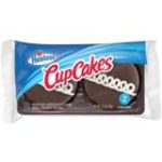 Hostess Chocolate CupCakes with white icing swirl in blue and white wrapper