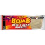 D Miguel Bomb Beef & Bean Burrito 14oz in red packaging labeled "The Bomb"