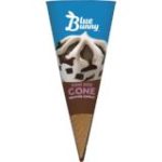 Blue Bunny chocolate-dipped cone with caramel core in blue wrapper