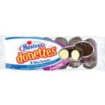 Hostess Frosted Donettes mini donuts with chocolate coating in clear packaging