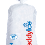 Reddy Ice 7 lb. bag of ice with red and blue logo
