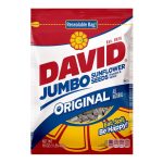 David Jumbo Sunflower Seeds Original flavor in red, white, and blue bag