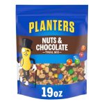 Planters Nuts & Chocolate trail mix 19oz bag with blue packaging