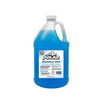 Blue windshield washer fluid in a one-gallon jug